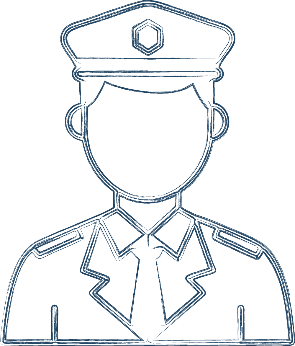 sketched icon of a policeman
