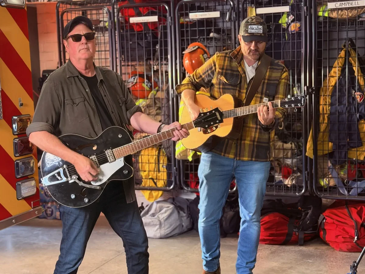 Randy Spendlove and Jonathan Firey performing at Chien Yuy's fire station